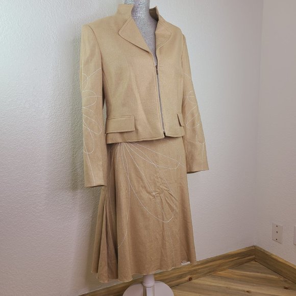 Andy The-Anh Jackets & Blazers - Andy The-Anh Silk Embroidered Blazer & Skirt Suit Set